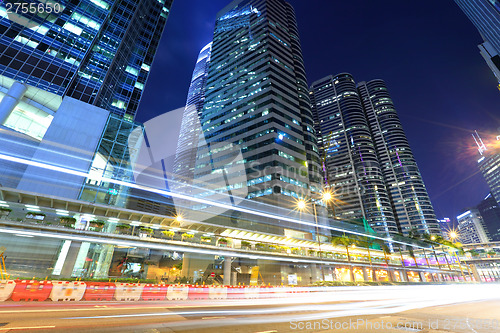 Image of Hong Kong with traffic trail