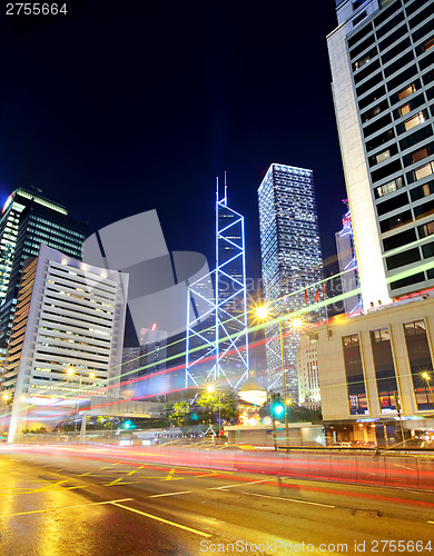 Image of Hong Kong city traffic trail