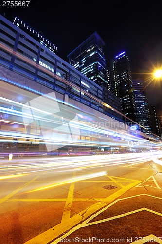 Image of Busy traffic in Hong Kong at night