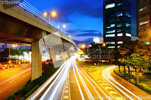 Image of Highway in city at night