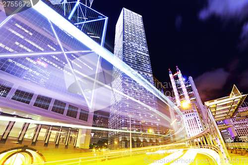 Image of Traffic in Hong Kong at night