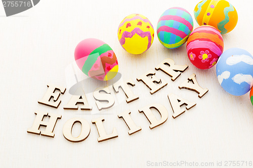 Image of Colourful painted easter egg