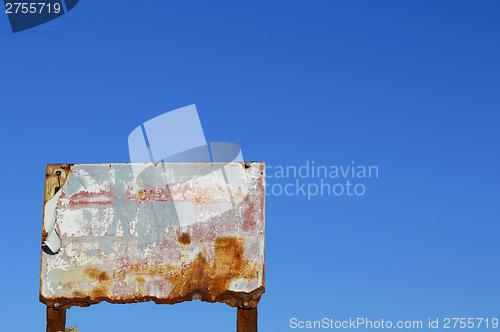 Image of Weathered metal billboard