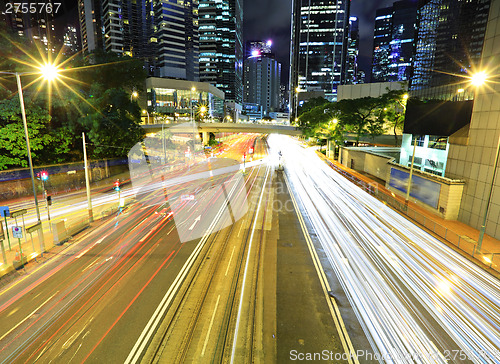 Image of Hong Kong with traffic trail