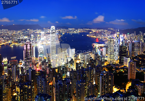 Image of Hong Kong city at night