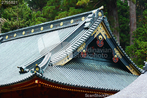 Image of Japanese style temple roof eave