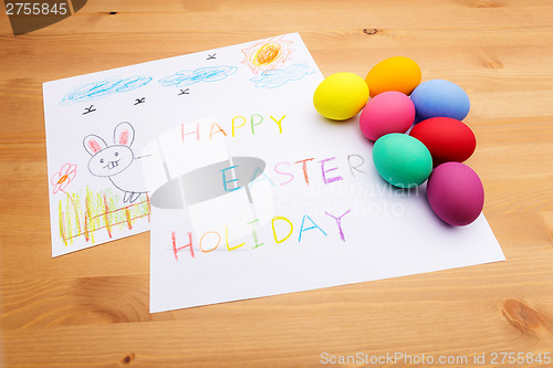 Image of Kid drawing for easter holiday