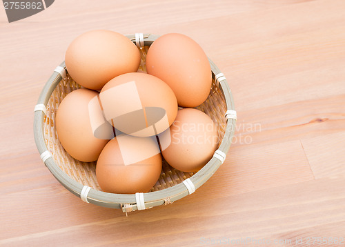 Image of Brown egg in basket