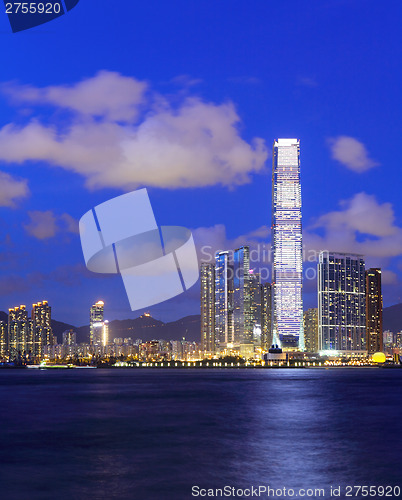 Image of Kowloon side in hong Kong at night