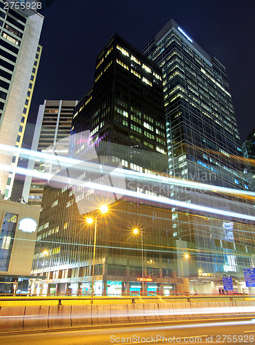 Image of Hong Kong traffic at night