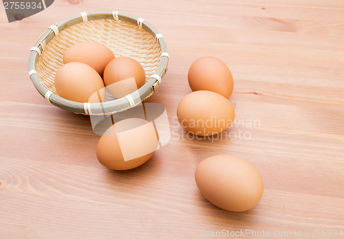 Image of Brown egg in basket