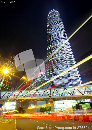 Image of Hong Kong traffic at night