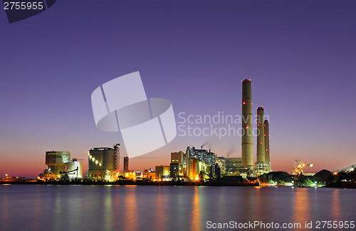 Image of Industrial plant at night