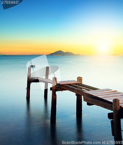 Image of Seascape with sunset