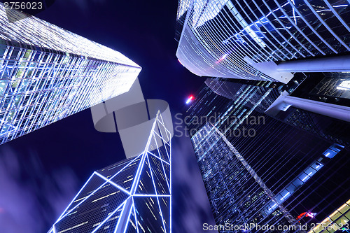 Image of Skyscraper view from bottom in Hong Kong