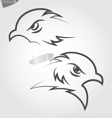 Image of Icon eagle heads, outline style