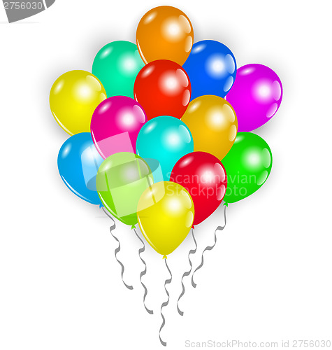 Image of Set colorful balloons on white background 