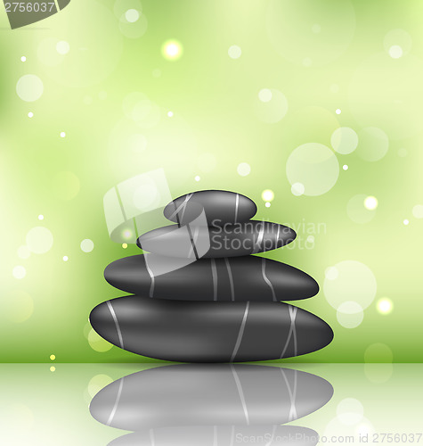 Image of Zen spa background with pyramid stones