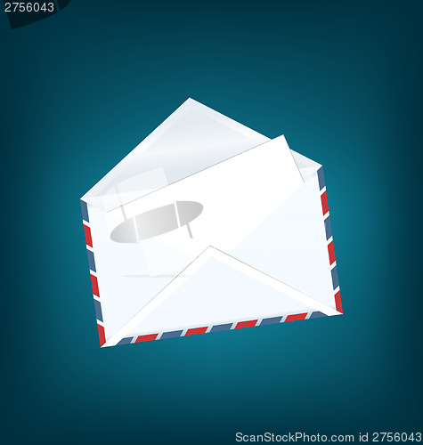 Image of White open envelope with paper card