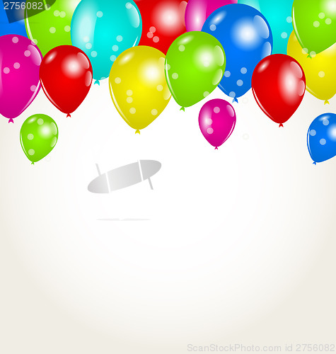 Image of Holiday background with multicolor balloons