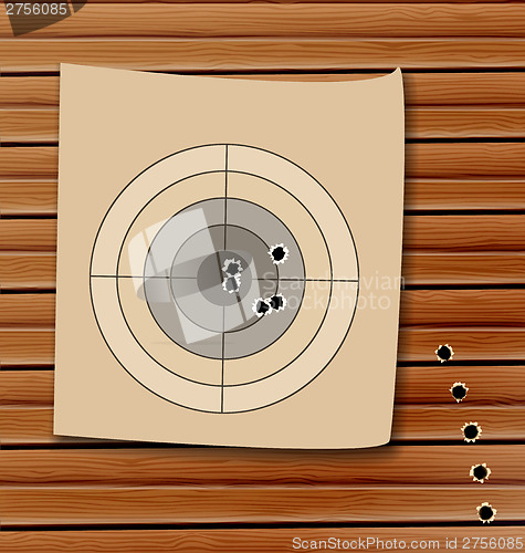 Image of Shooting range target with bullet holes