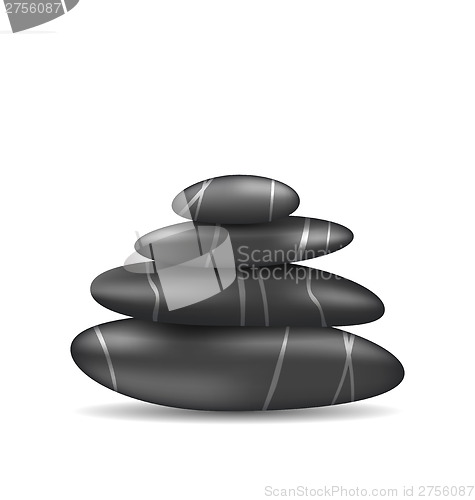 Image of Pyramid zen spa stones, isolated on white background