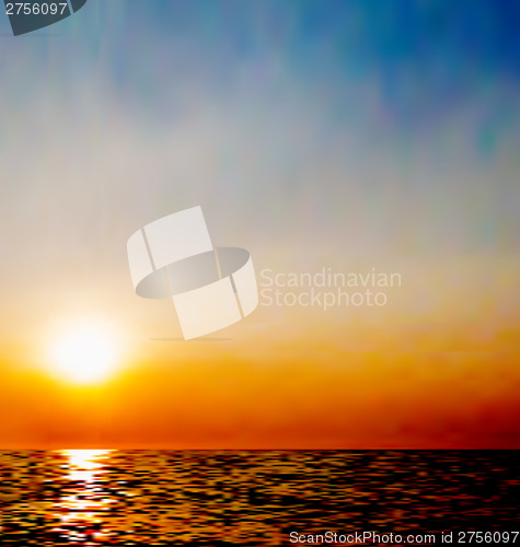 Image of Abstract natural background, sky and sea during sunrise