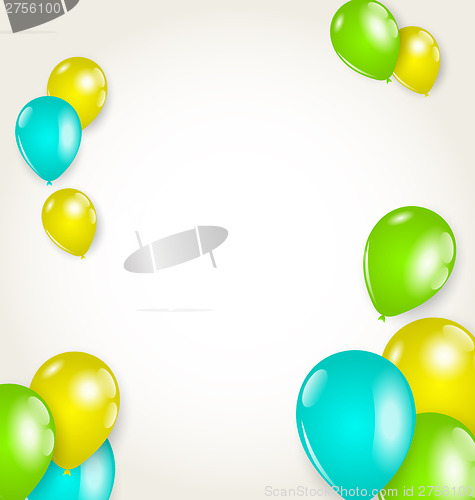 Image of Holiday background with colorful balloons