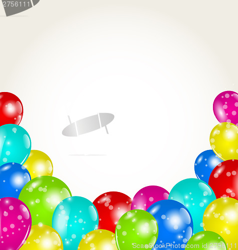 Image of Set colorful balloons for happy birthday