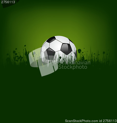 Image of Football card with ball in grass