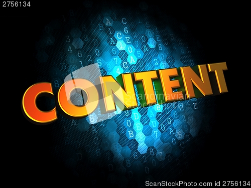 Image of Content Concept on Digital Background.