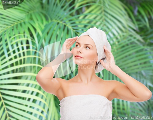 Image of beautiful woman in towel