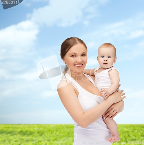 Image of happy mother with adorable baby