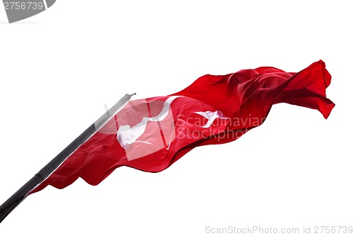 Image of Waving flag of Turkey isolated on white background