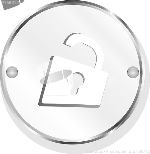 Image of Padlock icon web sign isolated on white