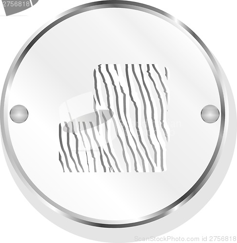 Image of abstract icon on internet button isolated on white