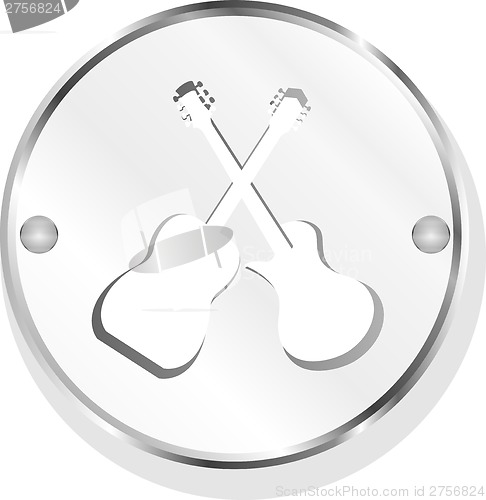 Image of Guitar icon isolated on white, web button