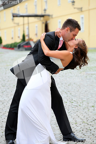 Image of Portrait of a young bride and groom