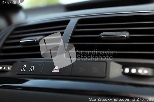 Image of Details of Car emergency button and air conditioning