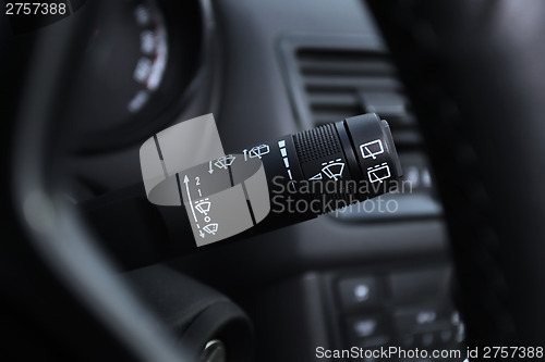 Image of Car interior with wiper switch