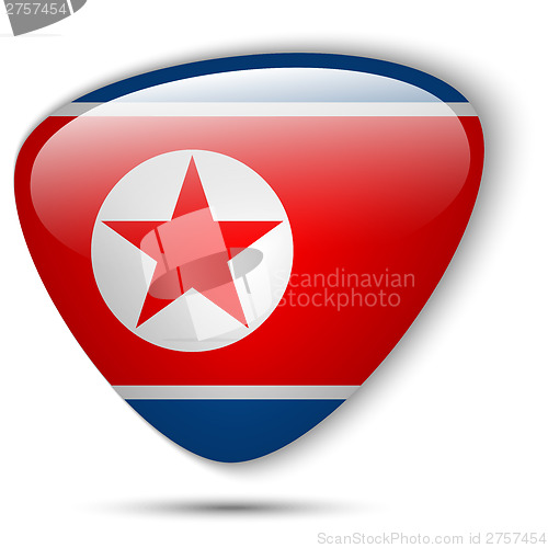 Image of North Korea Flag Glossy Button