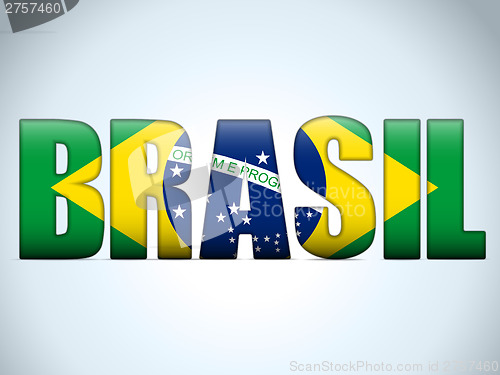 Image of Brasil 2014 Letters with Brazilian Flag