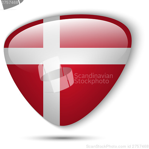 Image of Denmark Flag Glossy Button