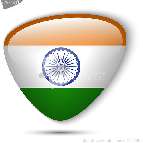 Image of Indian Flag Glossy Button