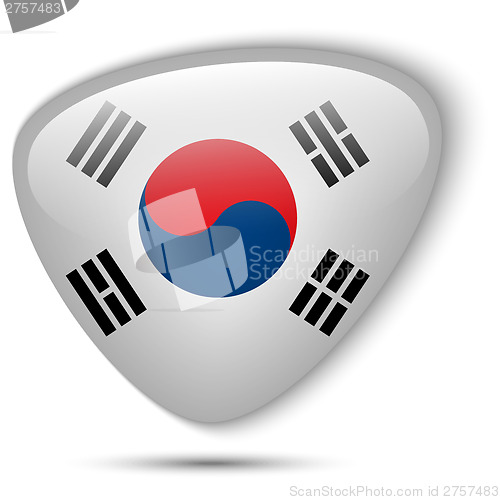 Image of South Korea Flag Glossy Button