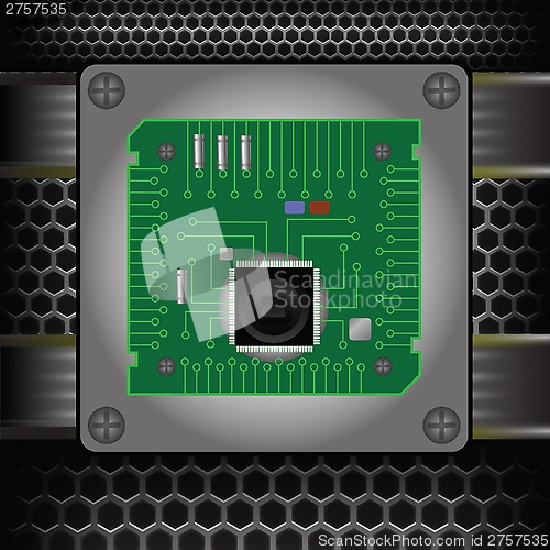 Image of CPU on the motherboard 