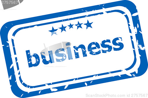 Image of business on rubber stamp over a white background