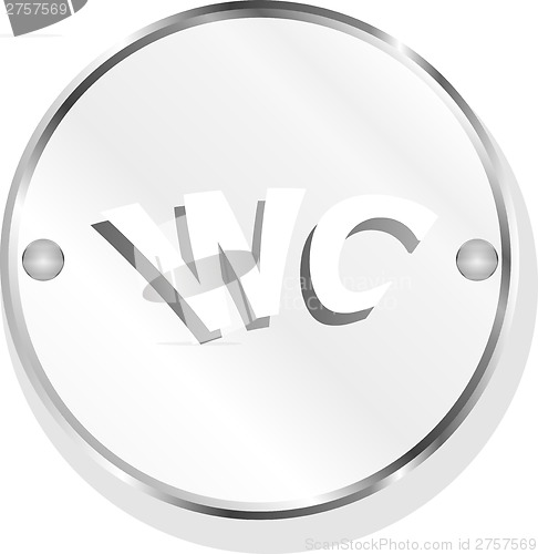 Image of wc icon, web button isolated on white