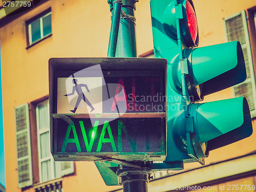 Image of Retro look Green traffic light