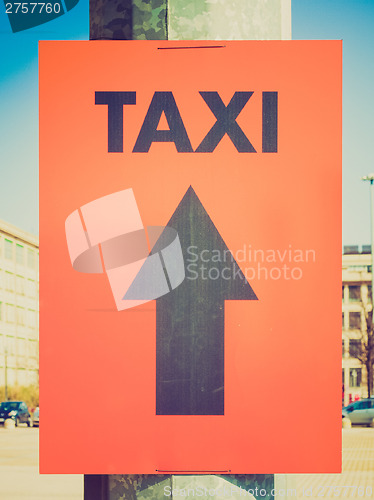 Image of Retro look Taxi sign